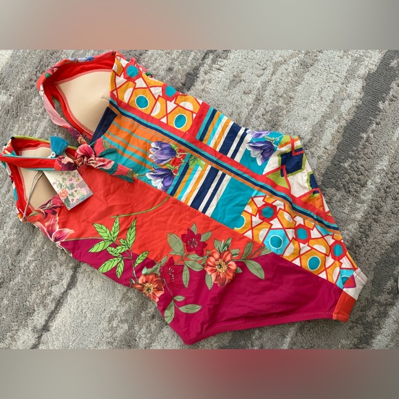 Johnny Was Color Twist One Piece Swimsuit Boho Chic - Picture 3 of 3